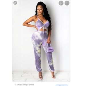Diva Boutique Brunch With Boo Purple Jumpsuit M